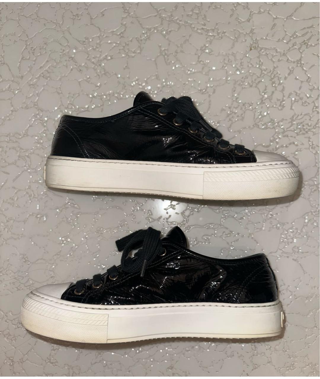 PRADA Черные кеды из лакированной кожи, фото 5