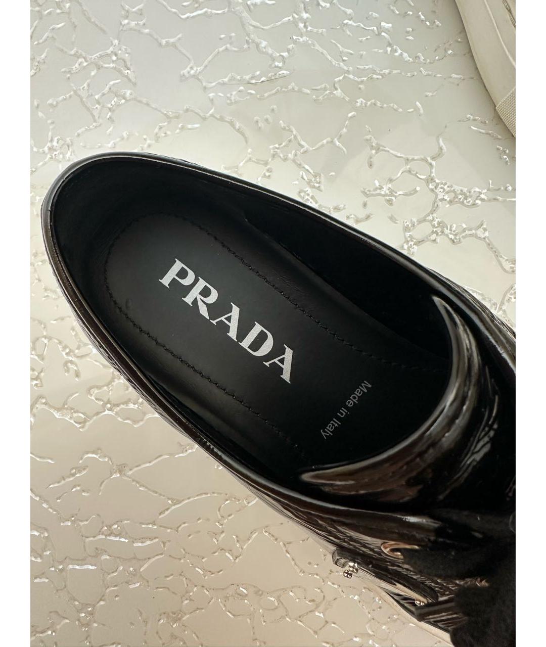 PRADA Черные кеды из лакированной кожи, фото 4