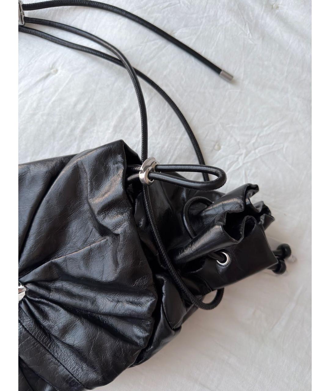 DIESEL Черная сумка через плечо из лакированной кожи, фото 6