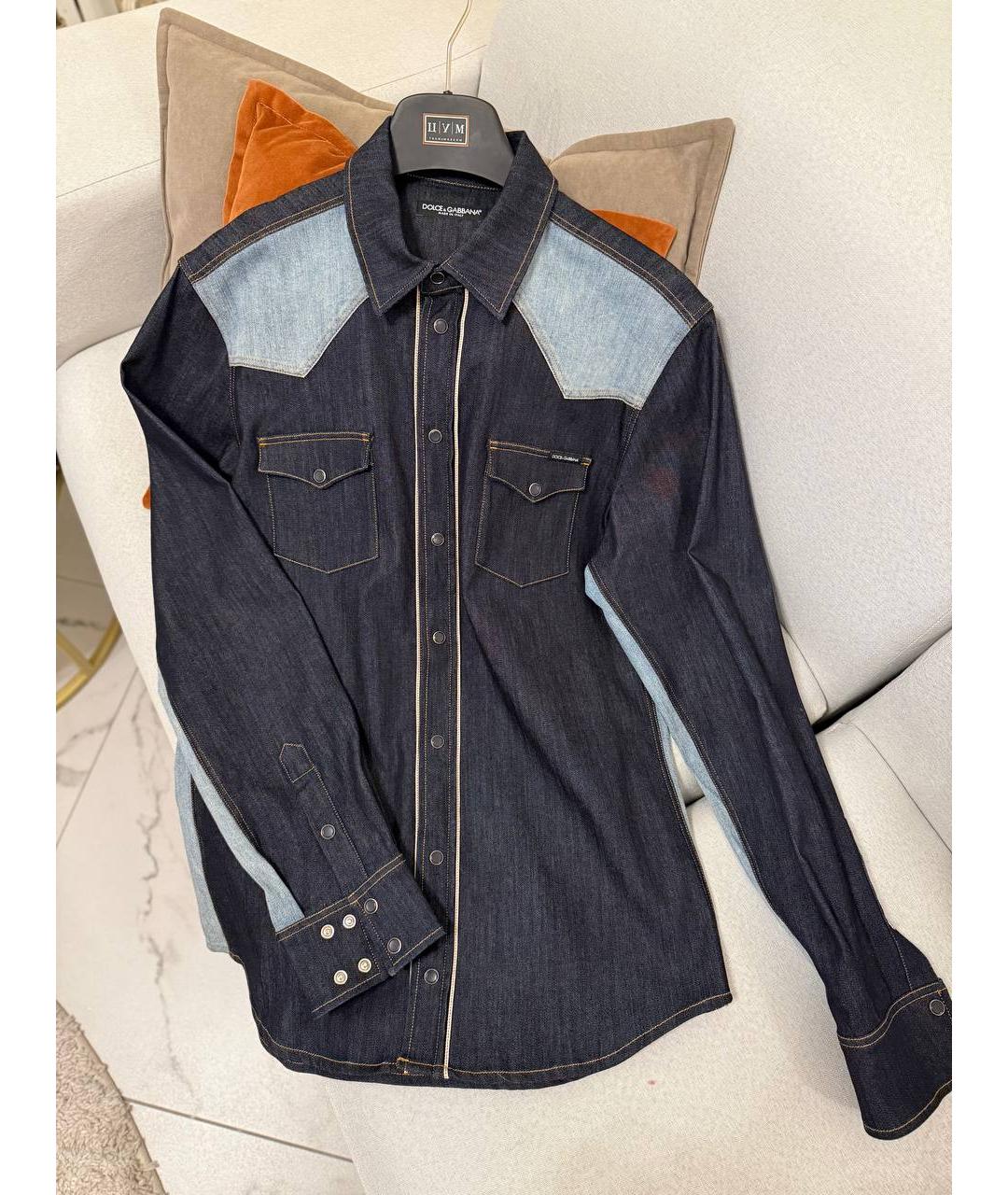 DOLCE&GABBANA Синяя кэжуал рубашка, фото 9