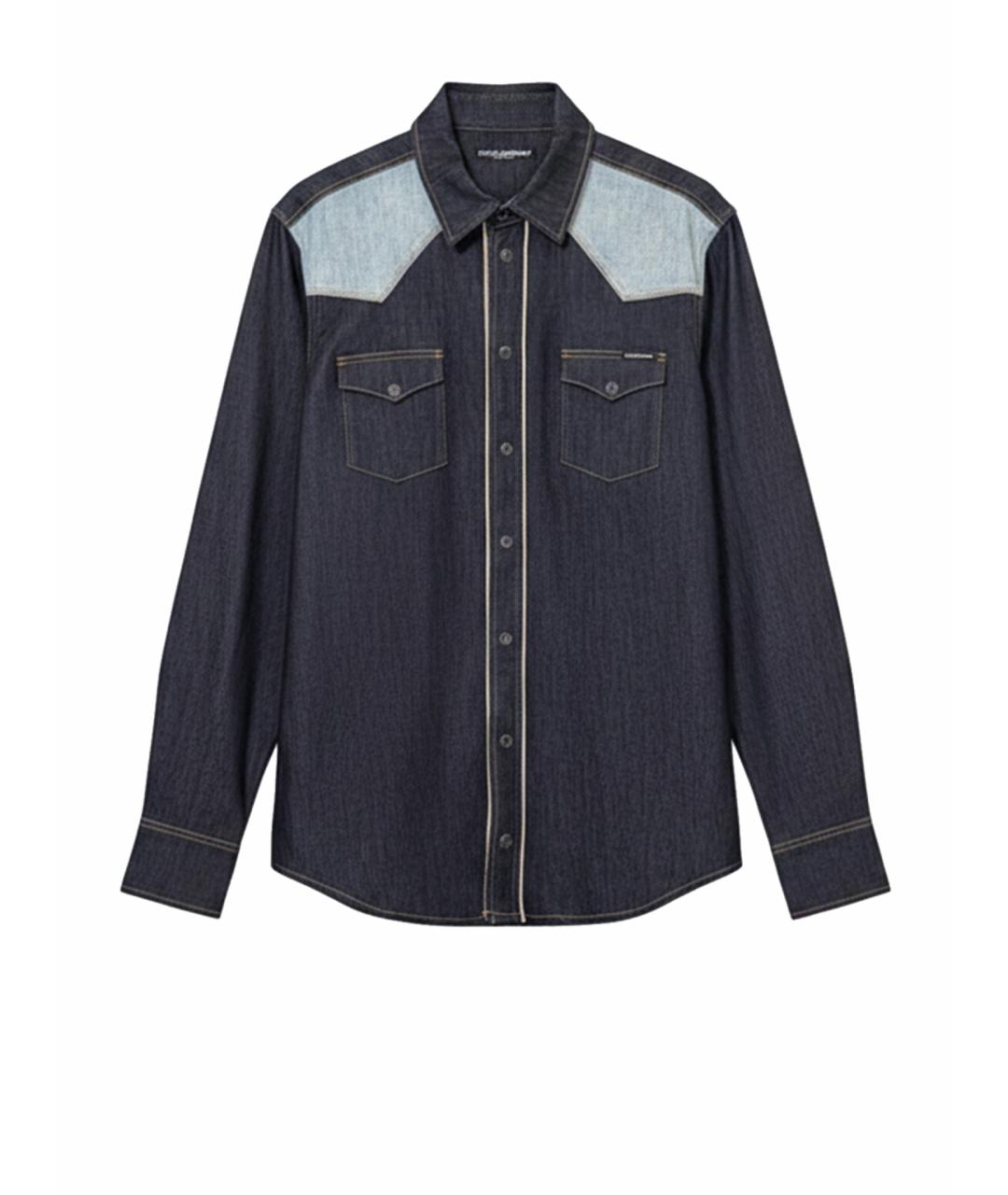 DOLCE&GABBANA Синяя кэжуал рубашка, фото 1