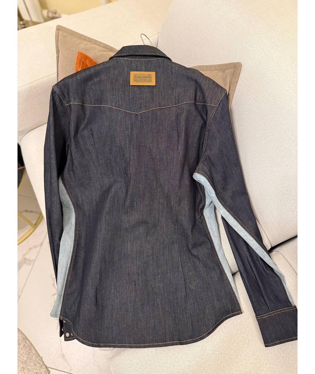 DOLCE&GABBANA Синяя кэжуал рубашка, фото 2