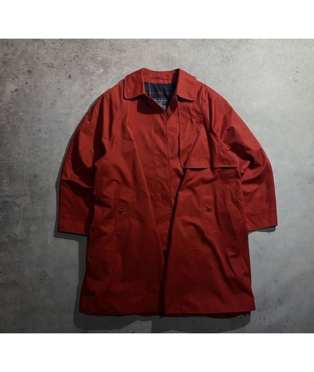BURBERRY Красный хлопковый тренч/плащ, фото 6