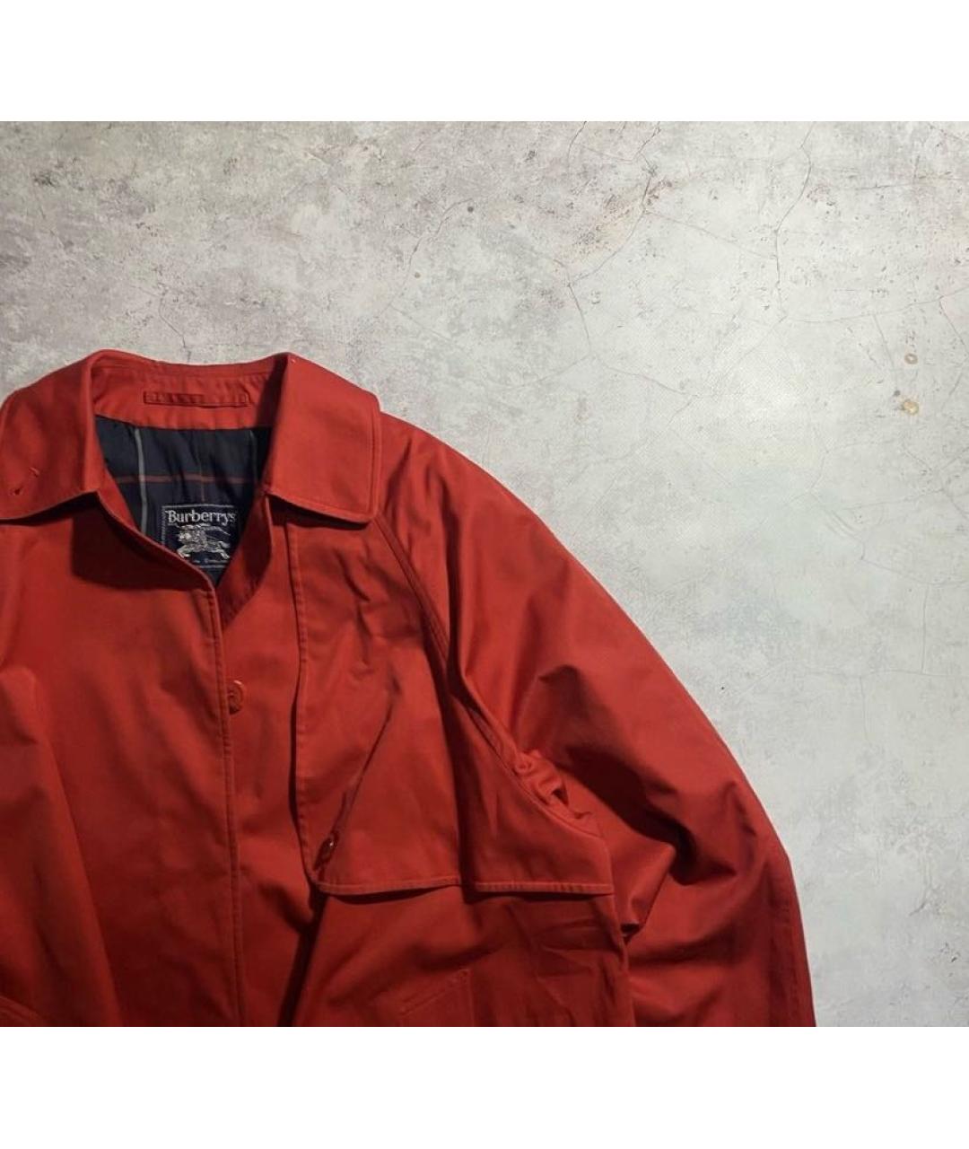 BURBERRY Красный хлопковый тренч/плащ, фото 3