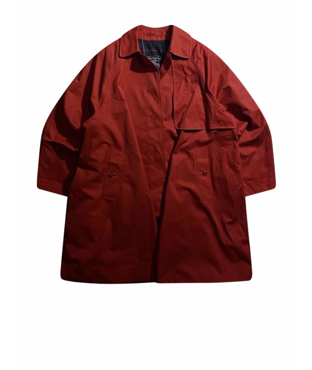 BURBERRY Красный хлопковый тренч/плащ, фото 1