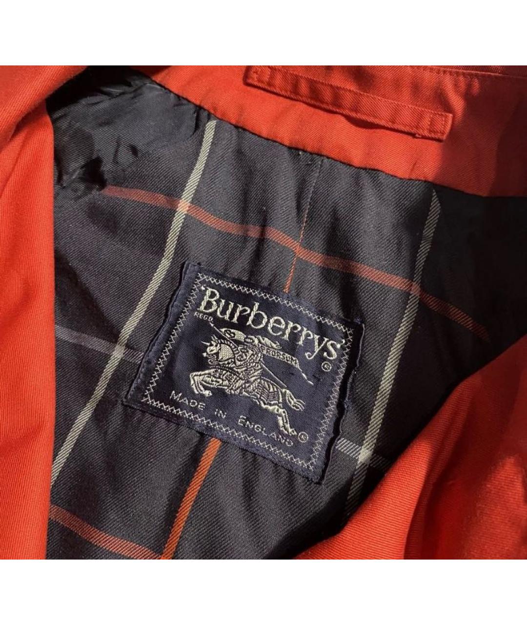 BURBERRY Красный хлопковый тренч/плащ, фото 4