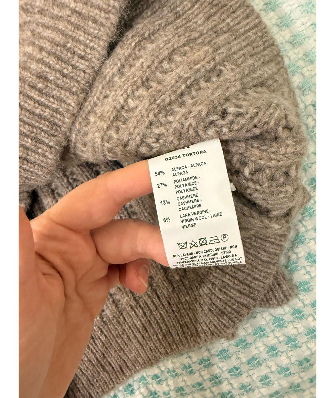 GENTRY PORTOFINO Коричневый шерстяной джемпер / свитер, фото 5