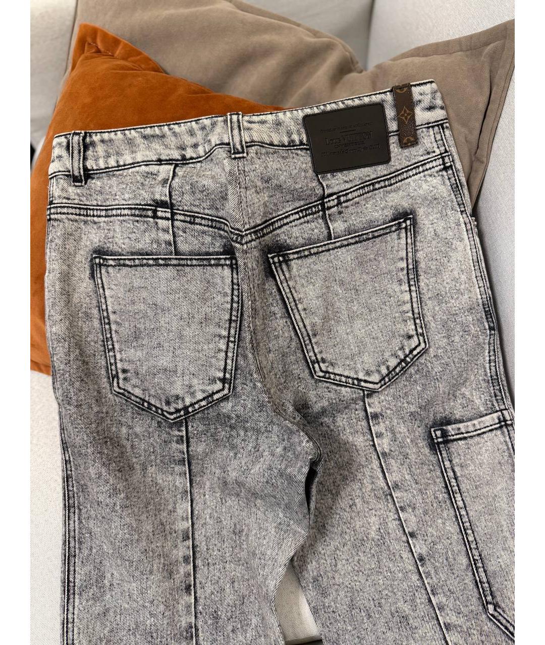 LOUIS VUITTON Серые хлопковые прямые джинсы, фото 4