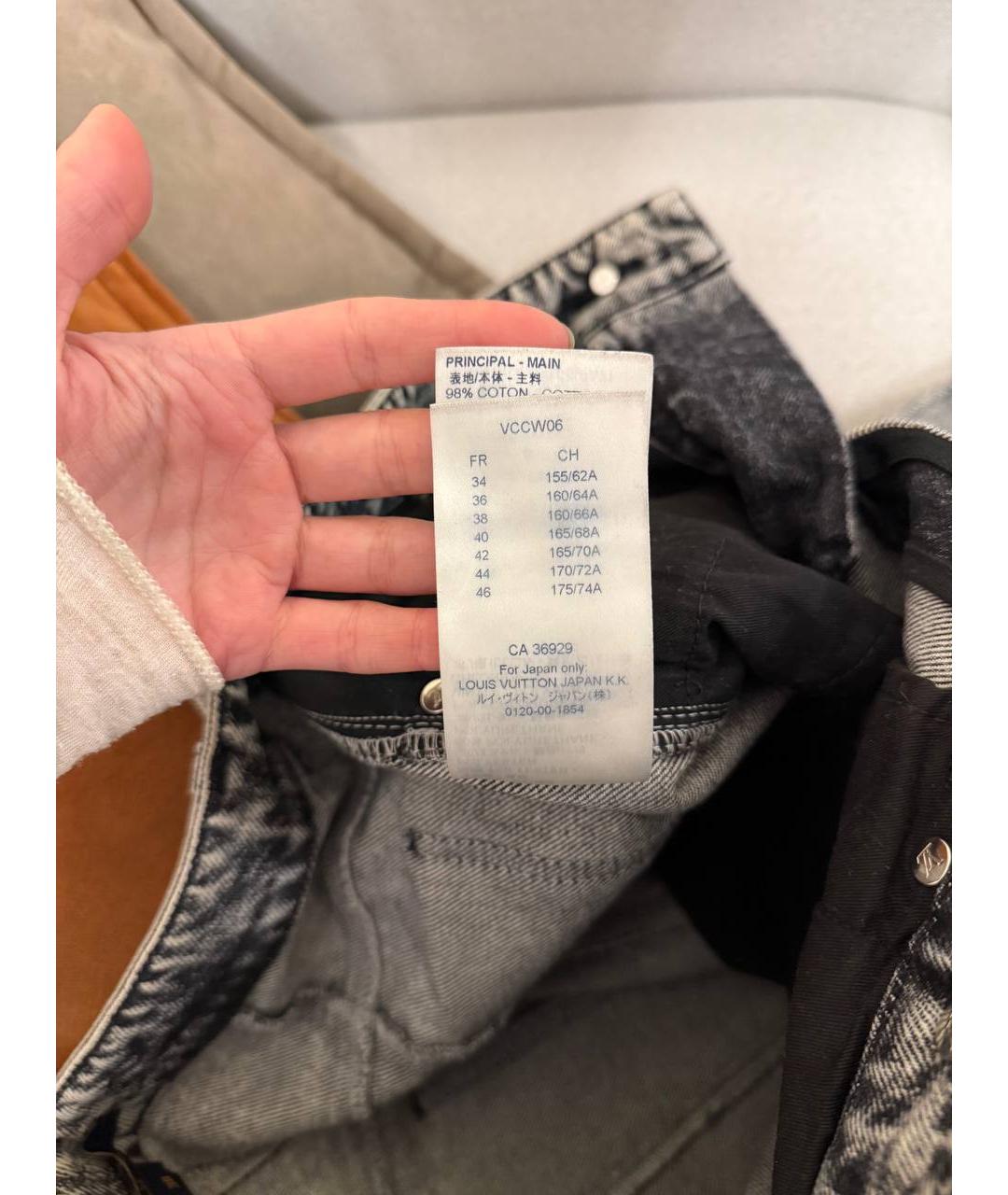 LOUIS VUITTON Серые хлопковые прямые джинсы, фото 6