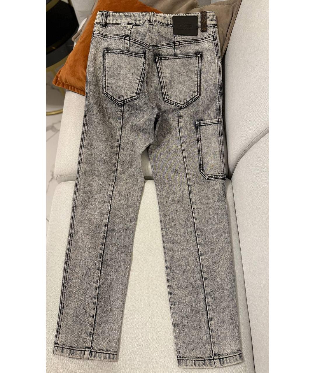 LOUIS VUITTON Серые хлопковые прямые джинсы, фото 2