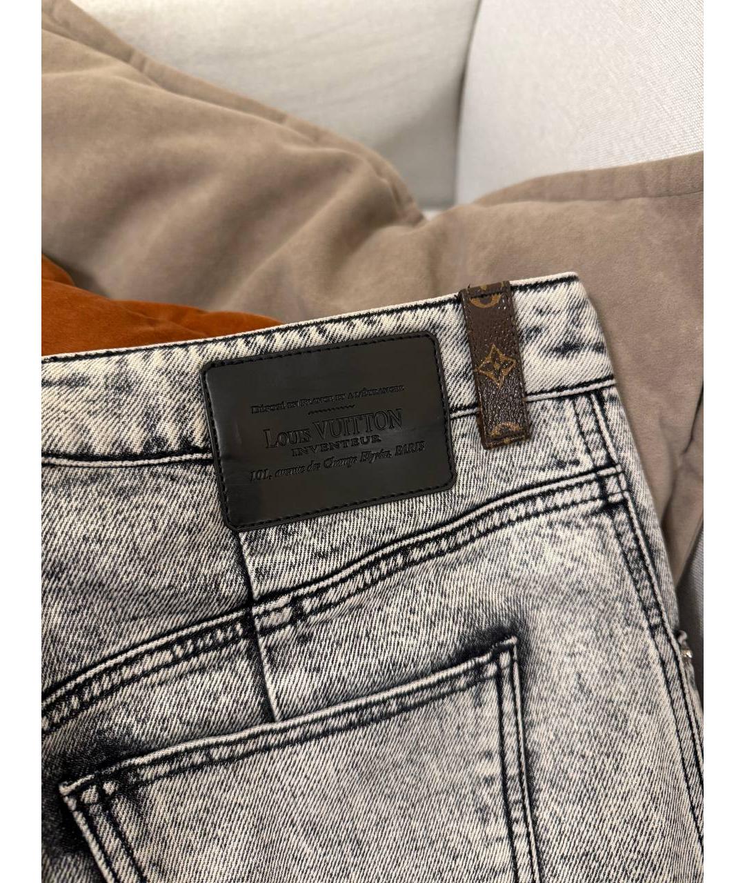 LOUIS VUITTON Серые хлопковые прямые джинсы, фото 5