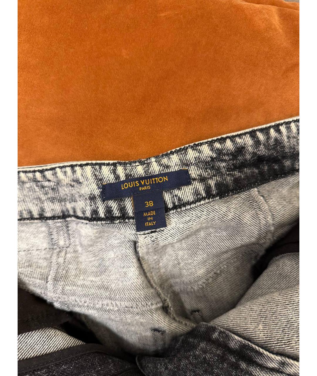 LOUIS VUITTON Серые хлопковые прямые джинсы, фото 3