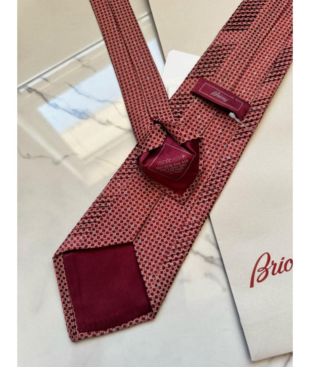 BRIONI Коралловый шелковый галстук, фото 8
