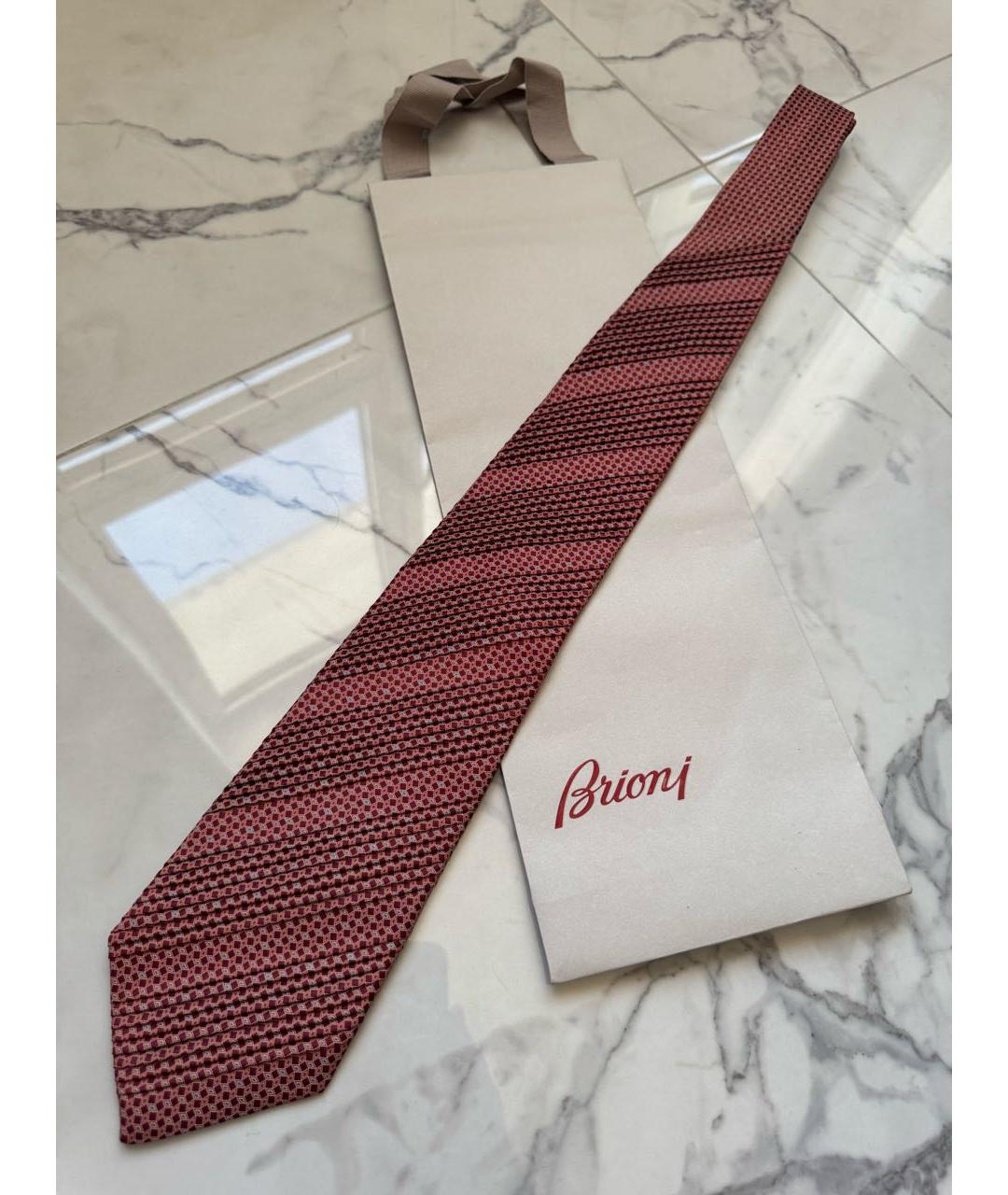BRIONI Коралловый шелковый галстук, фото 3