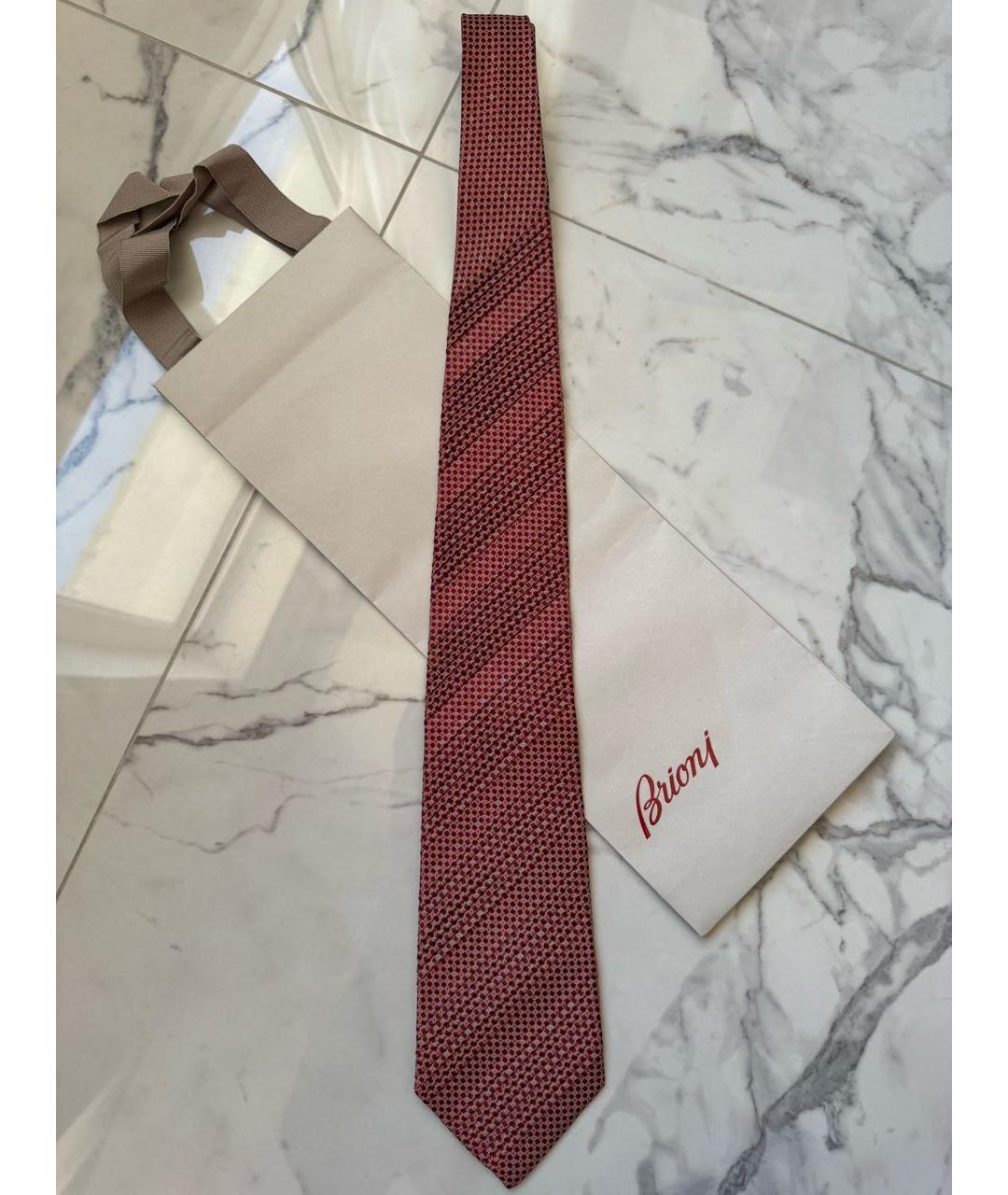 BRIONI Коралловый шелковый галстук, фото 9
