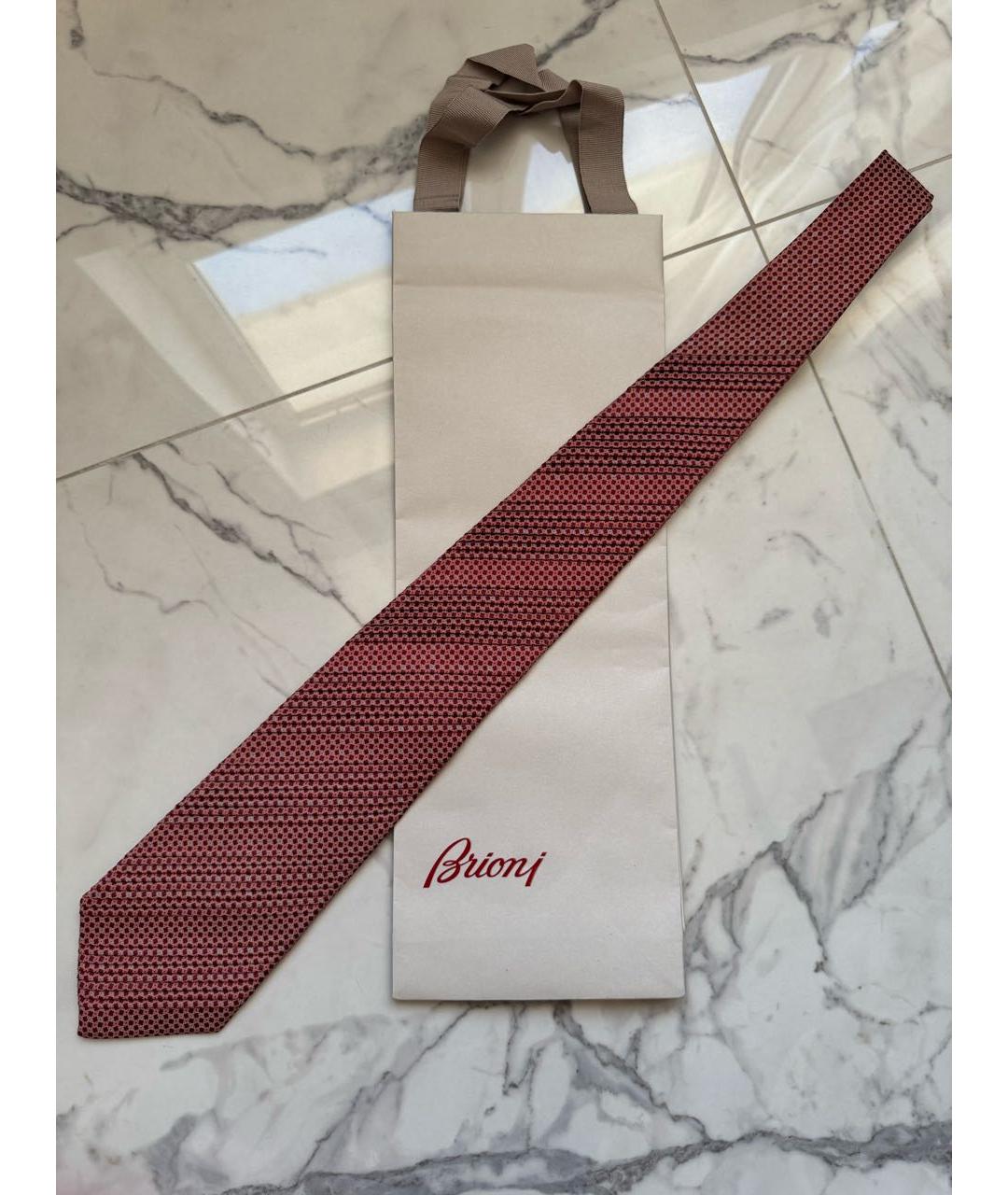 BRIONI Коралловый шелковый галстук, фото 4