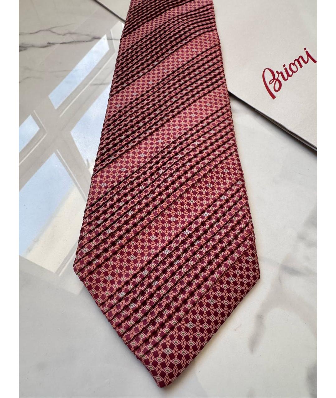 BRIONI Коралловый шелковый галстук, фото 6