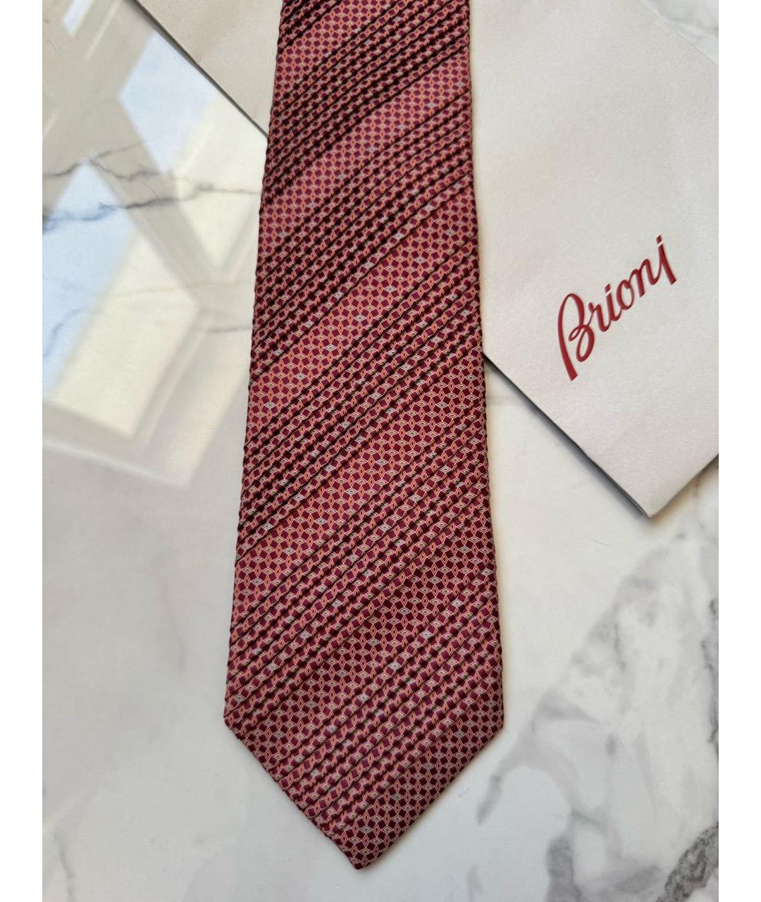 BRIONI Коралловый шелковый галстук, фото 5