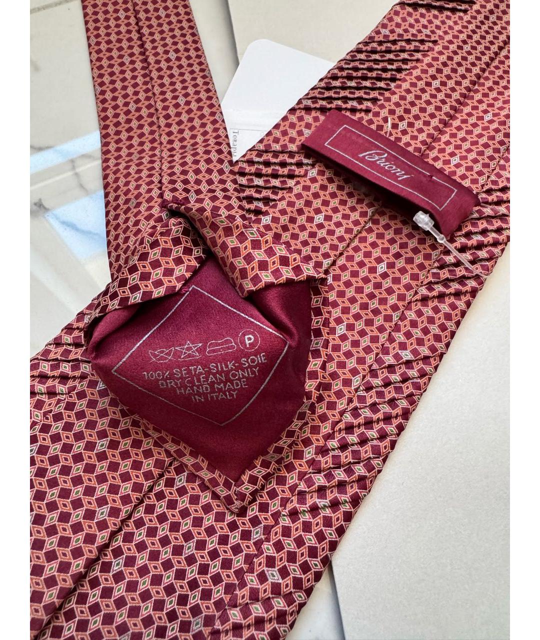 BRIONI Коралловый шелковый галстук, фото 2