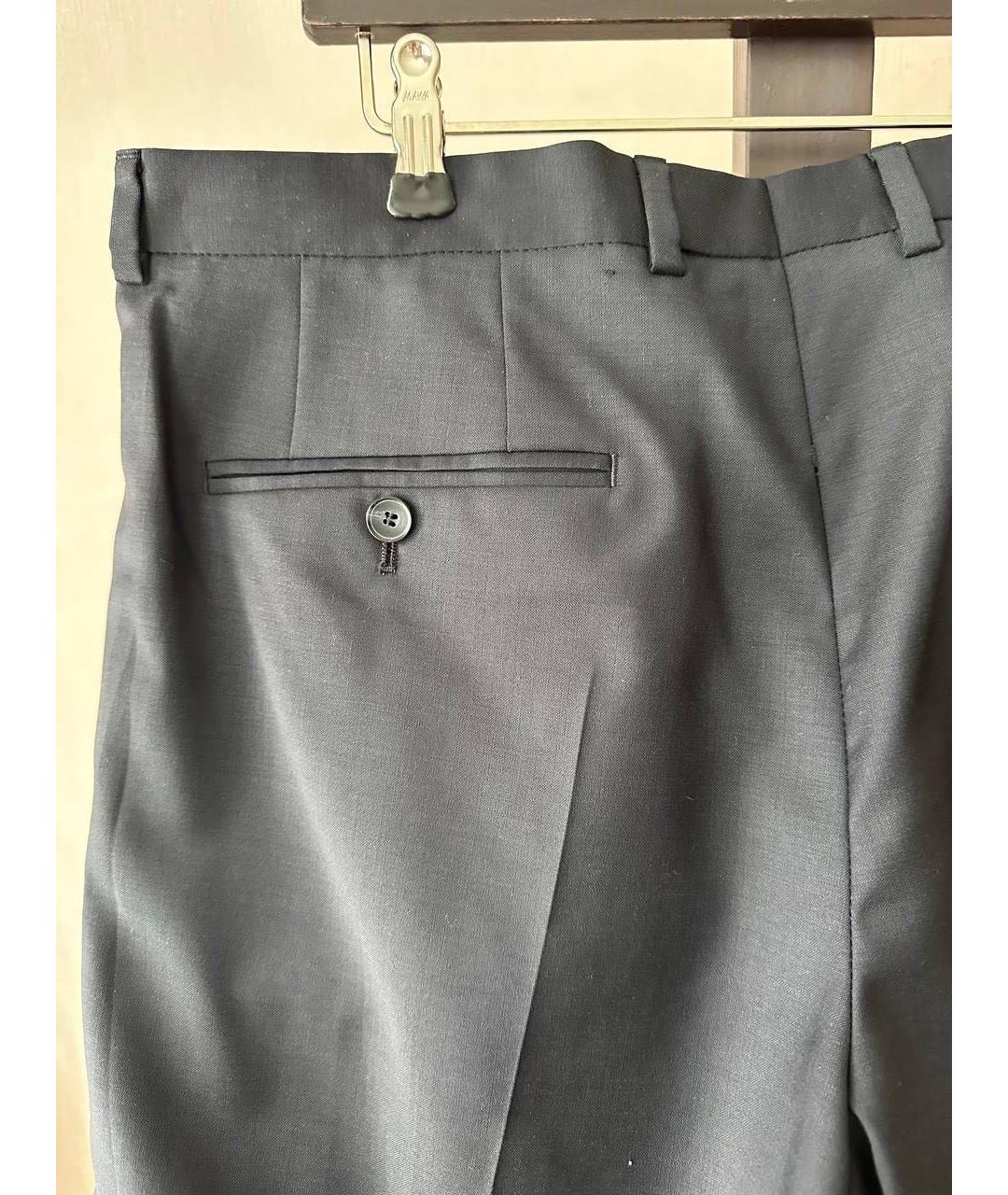 HUGO BOSS Темно-синие шерстяные классические брюки, фото 3