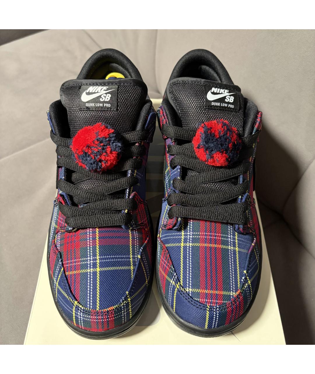 NIKE Темно-синие текстильные низкие кроссовки / кеды, фото 4