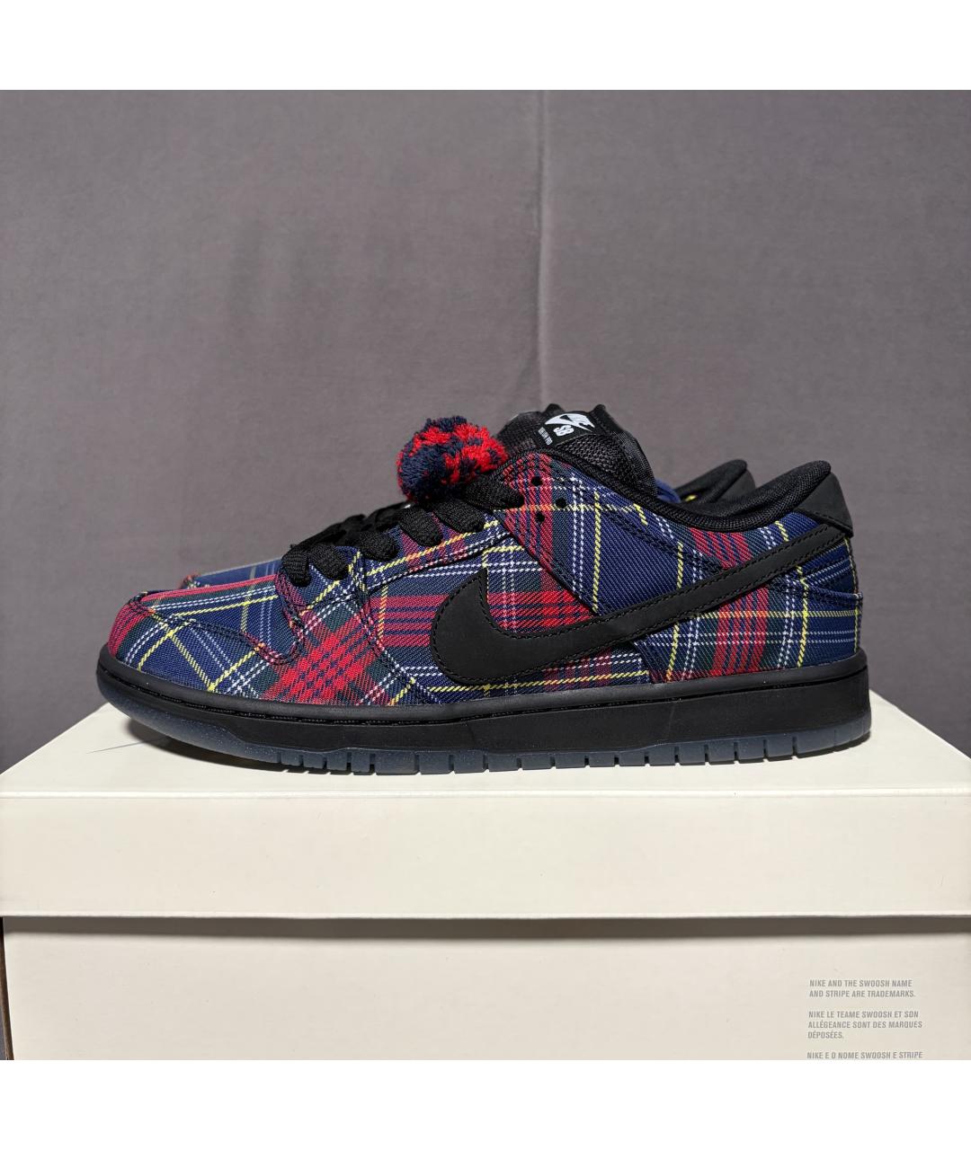 NIKE Темно-синие текстильные низкие кроссовки / кеды, фото 2