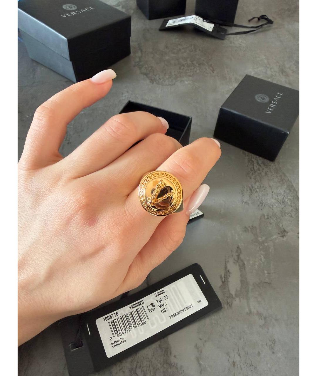 VERSACE Золотое металлическое кольцо, фото 2