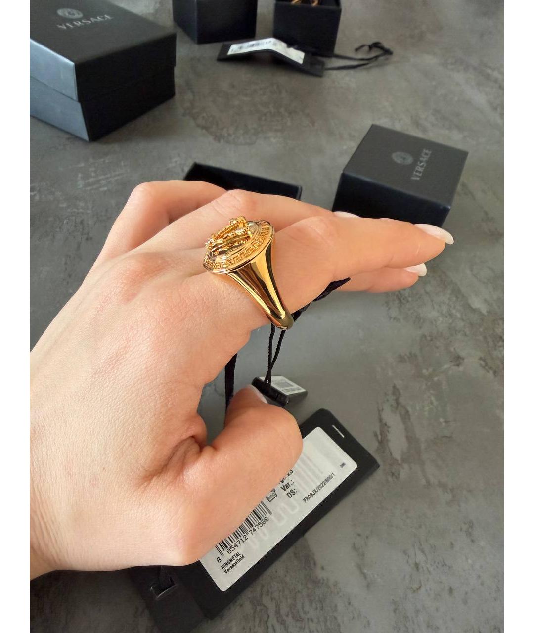 VERSACE Золотое металлическое кольцо, фото 3
