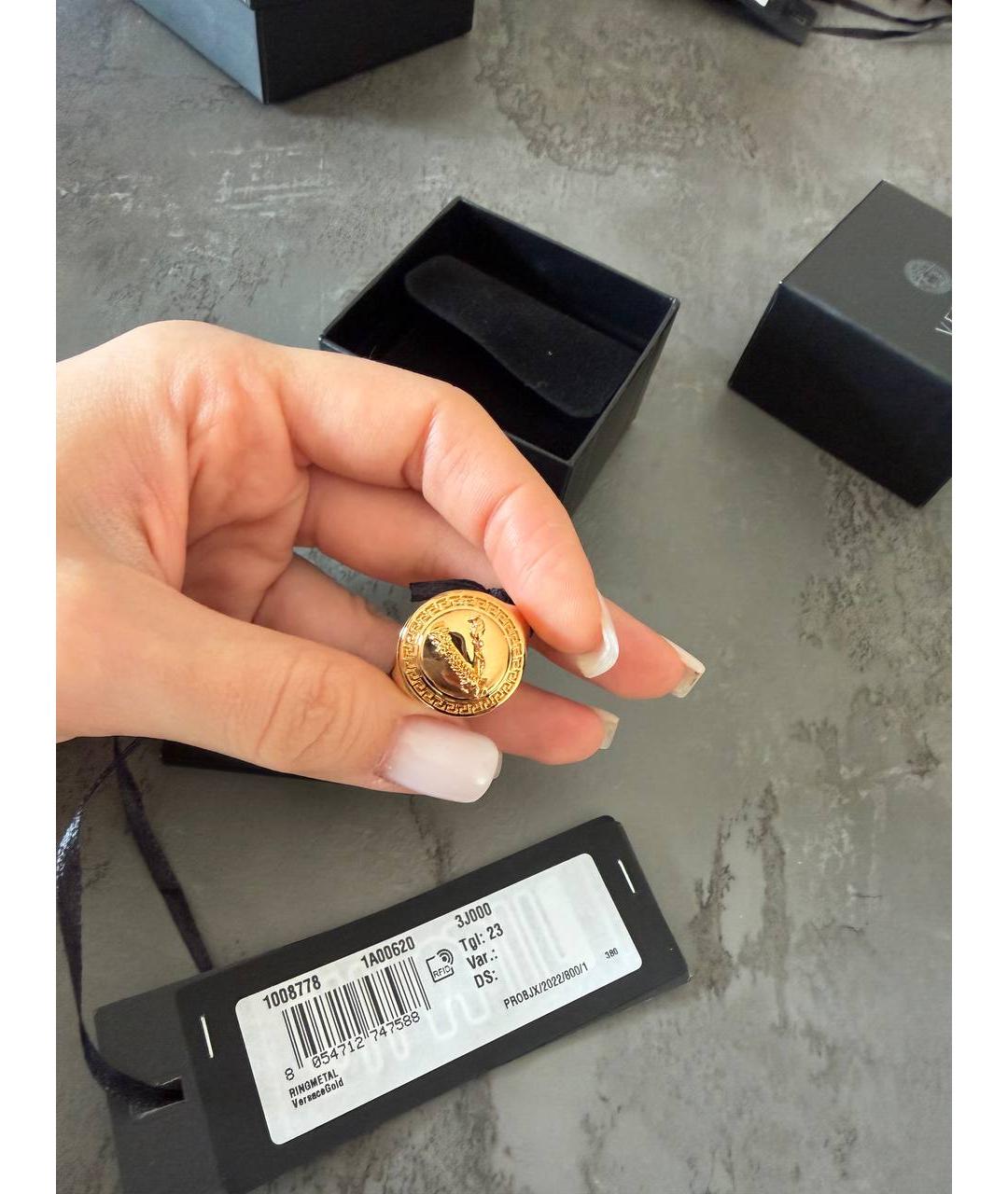 VERSACE Золотое металлическое кольцо, фото 4