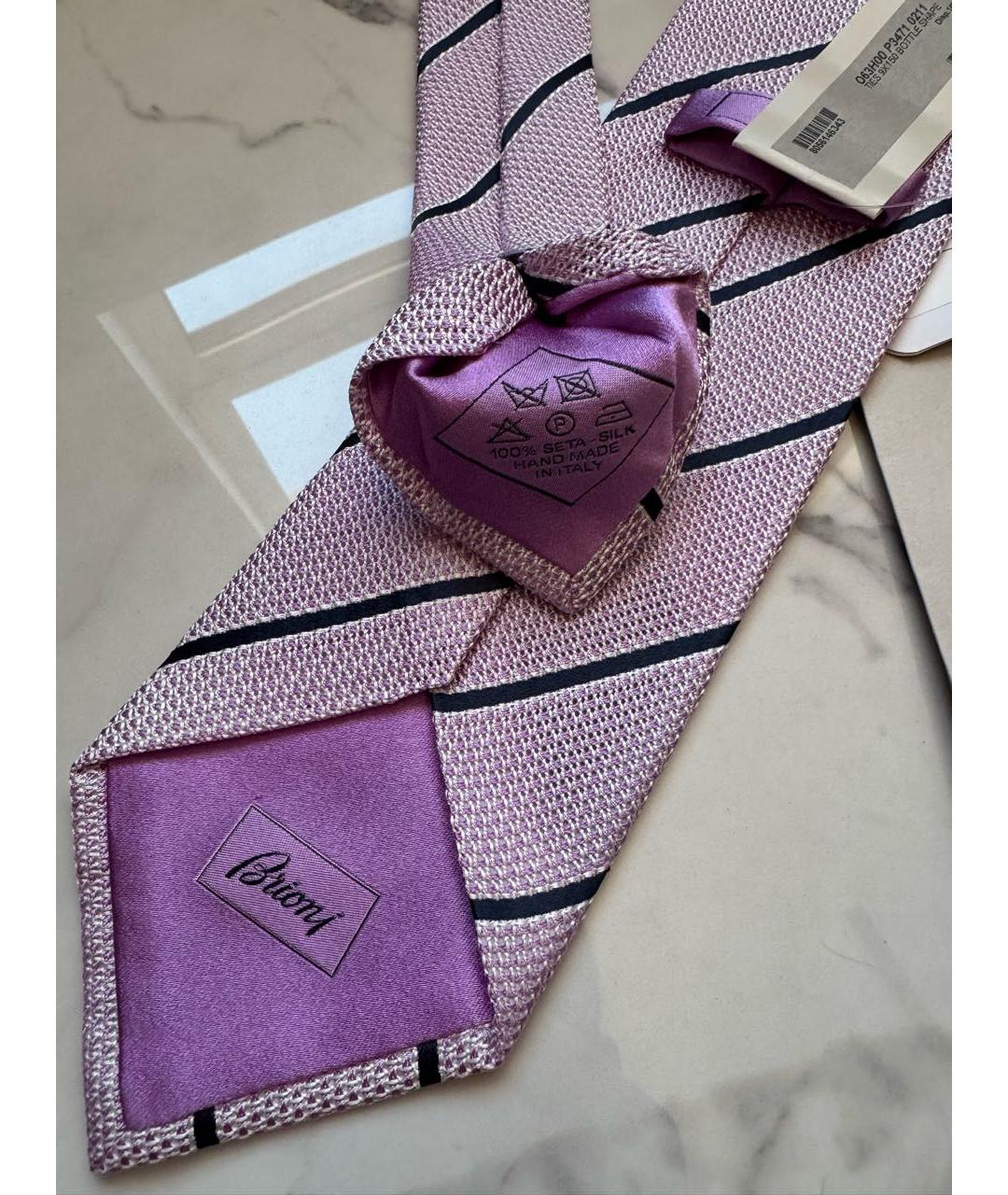 BRIONI Розовый шелковый галстук, фото 7