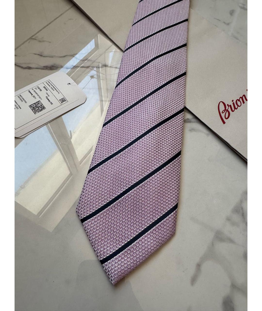 BRIONI Розовый шелковый галстук, фото 4