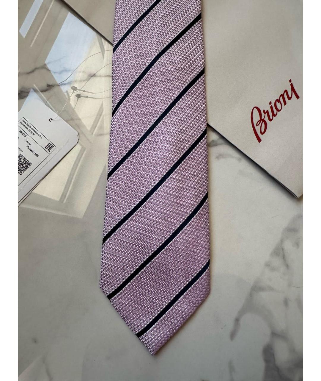 BRIONI Розовый шелковый галстук, фото 8