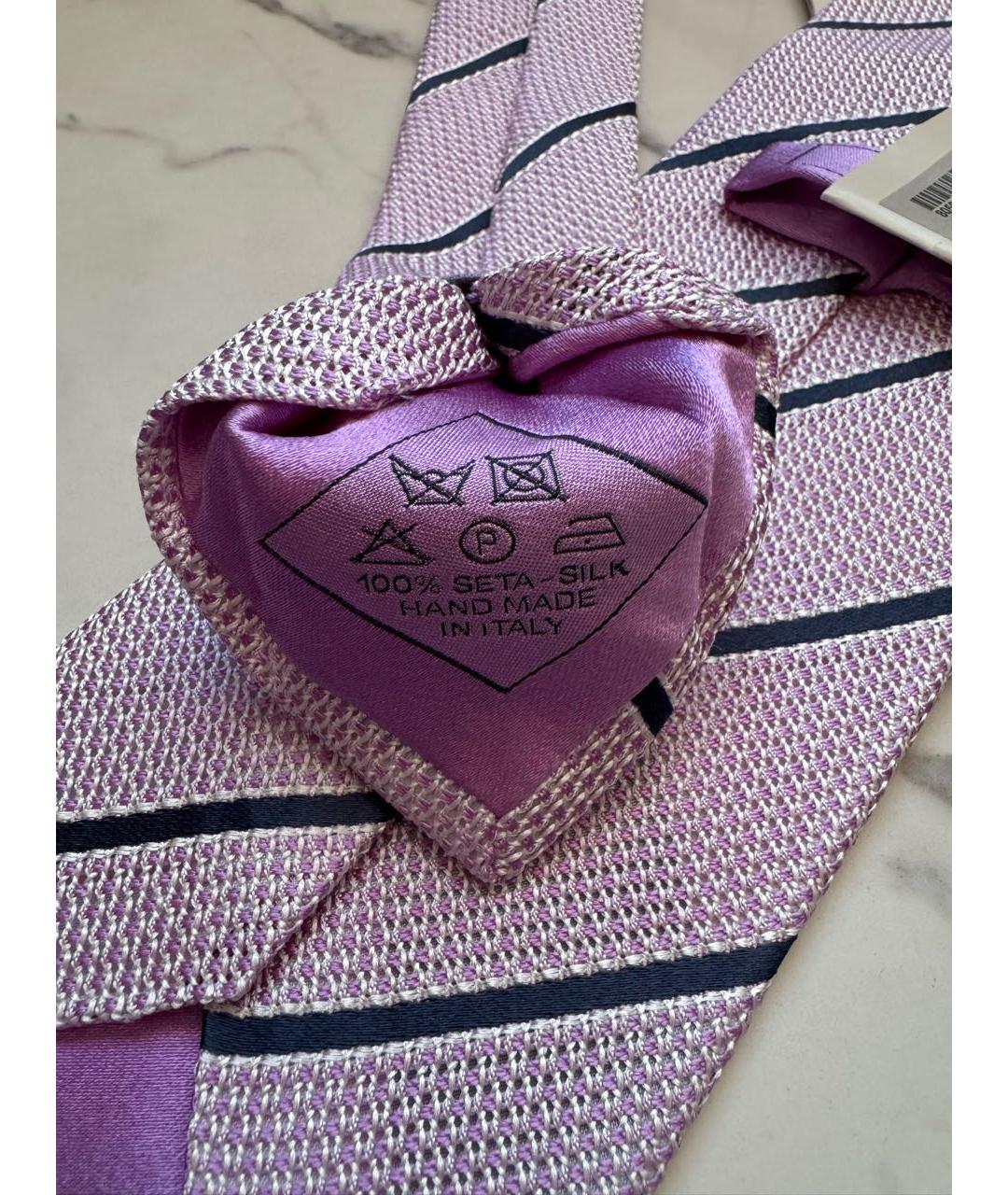 BRIONI Розовый шелковый галстук, фото 6