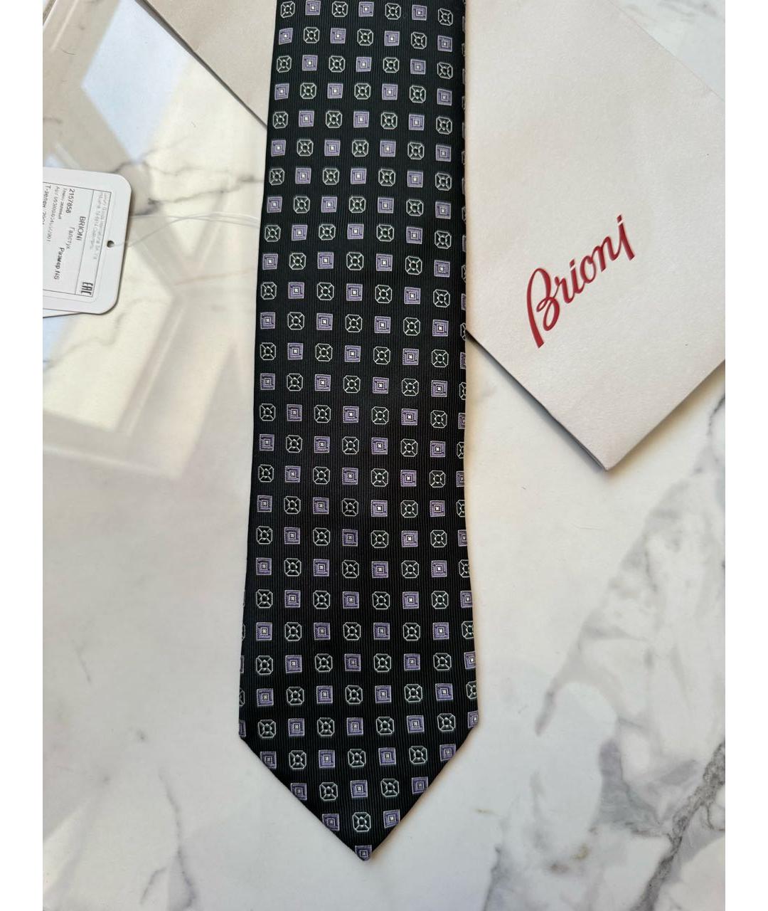 BRIONI Черный шелковый галстук, фото 5