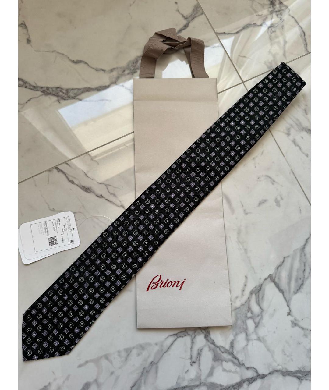 BRIONI Черный шелковый галстук, фото 8