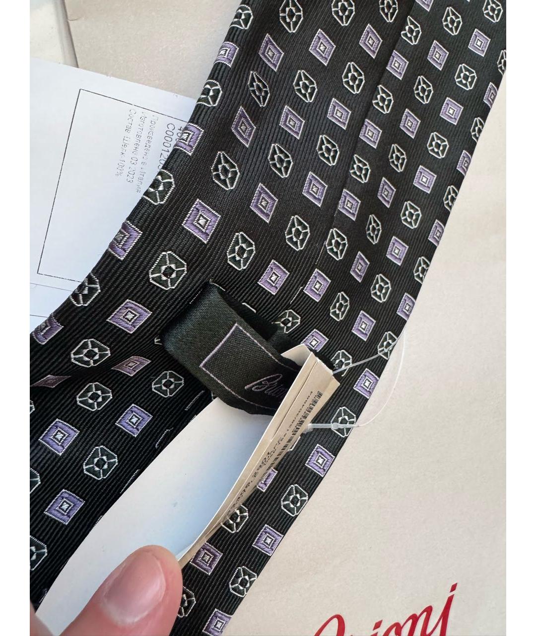 BRIONI Черный шелковый галстук, фото 7