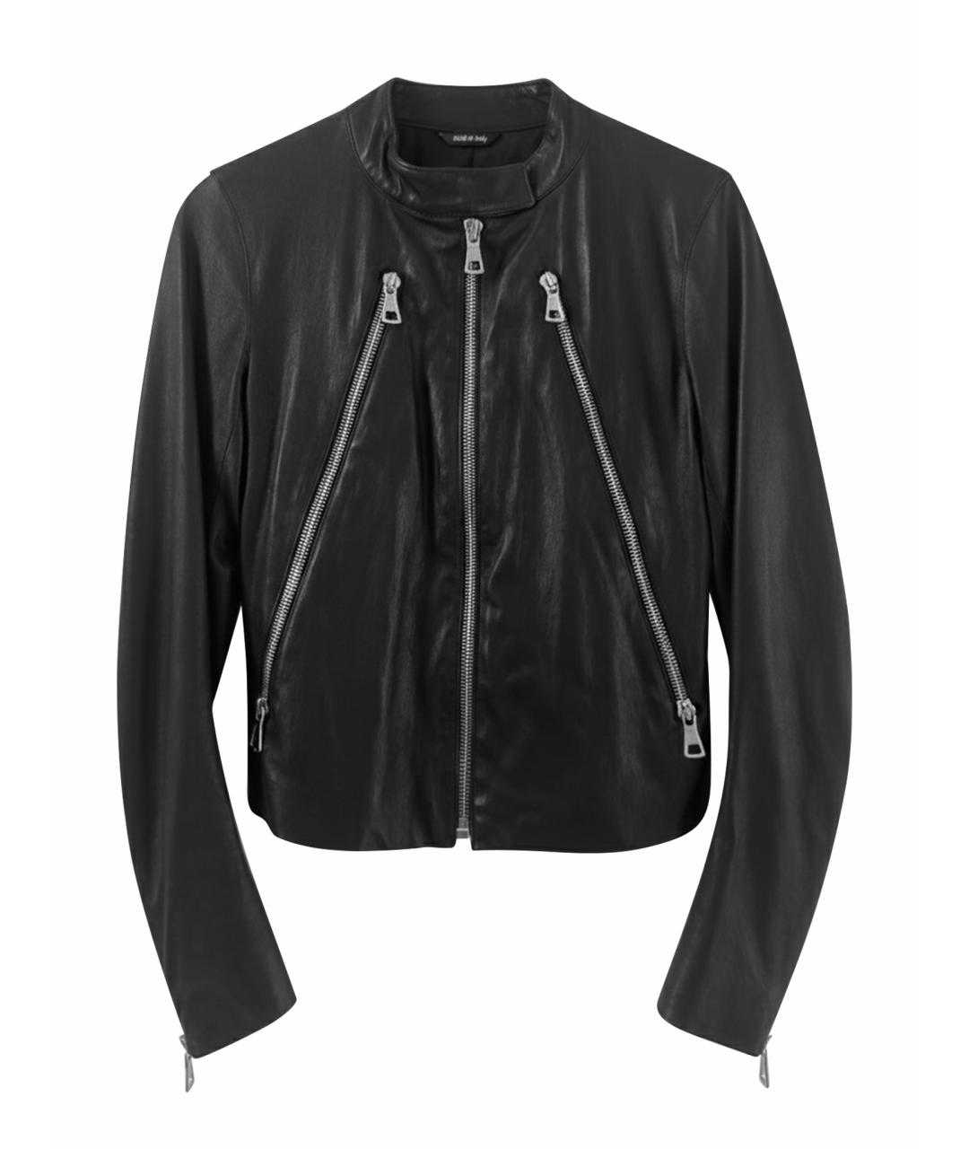 MAISON MARGIELA Черная кожаная куртка, фото 1