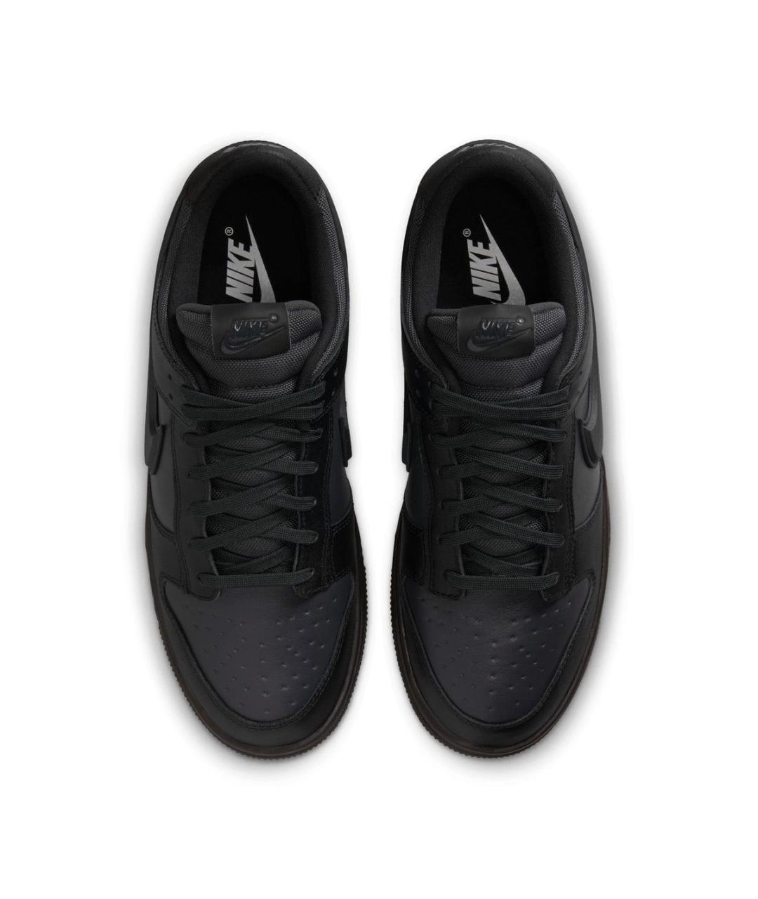 NIKE Черные кожаные низкие кроссовки / кеды, фото 3