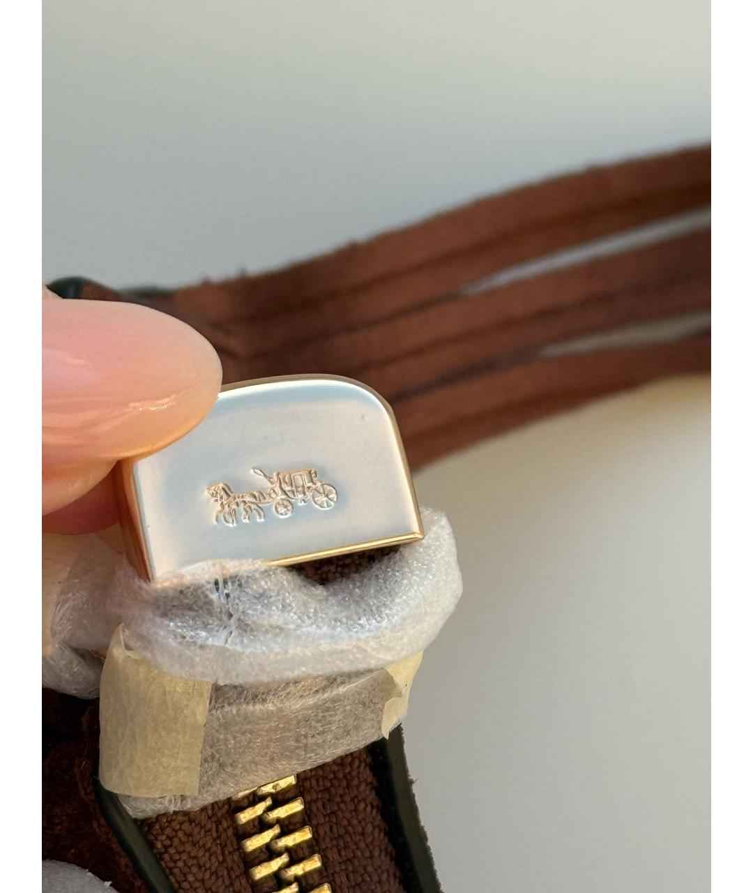 COACH Коричневая замшевая сумка через плечо, фото 7