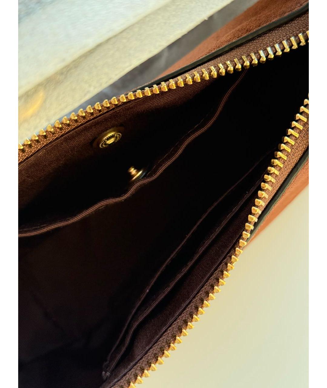 COACH Коричневая замшевая сумка через плечо, фото 4