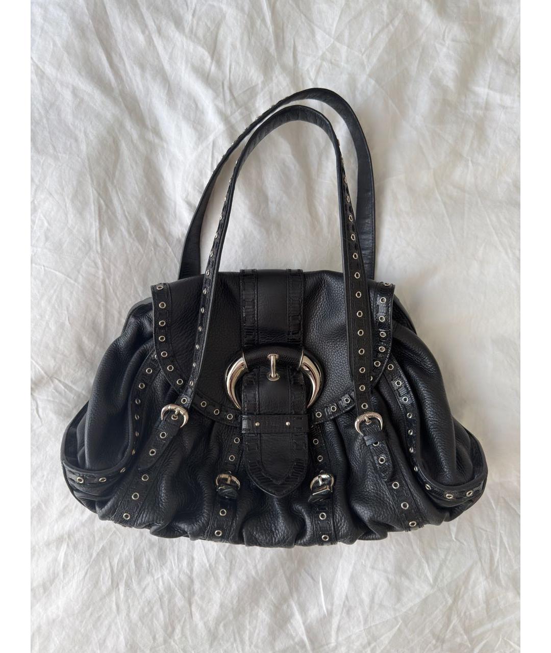 CHRISTIAN DIOR Черная кожаная сумка с короткими ручками, фото 7