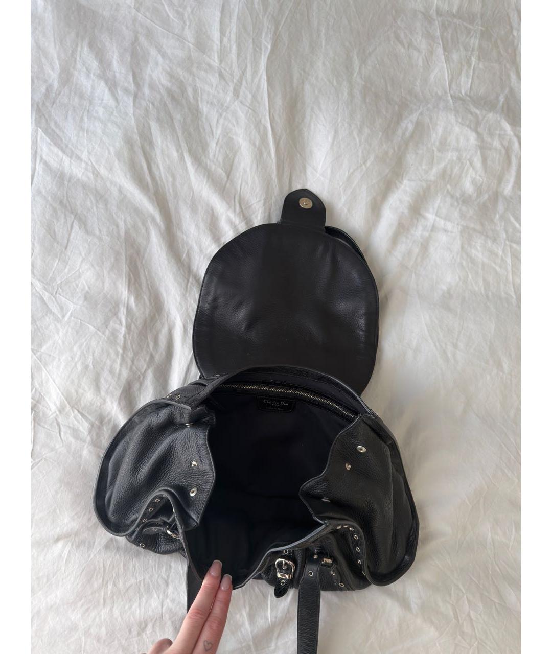 CHRISTIAN DIOR Черная кожаная сумка с короткими ручками, фото 4