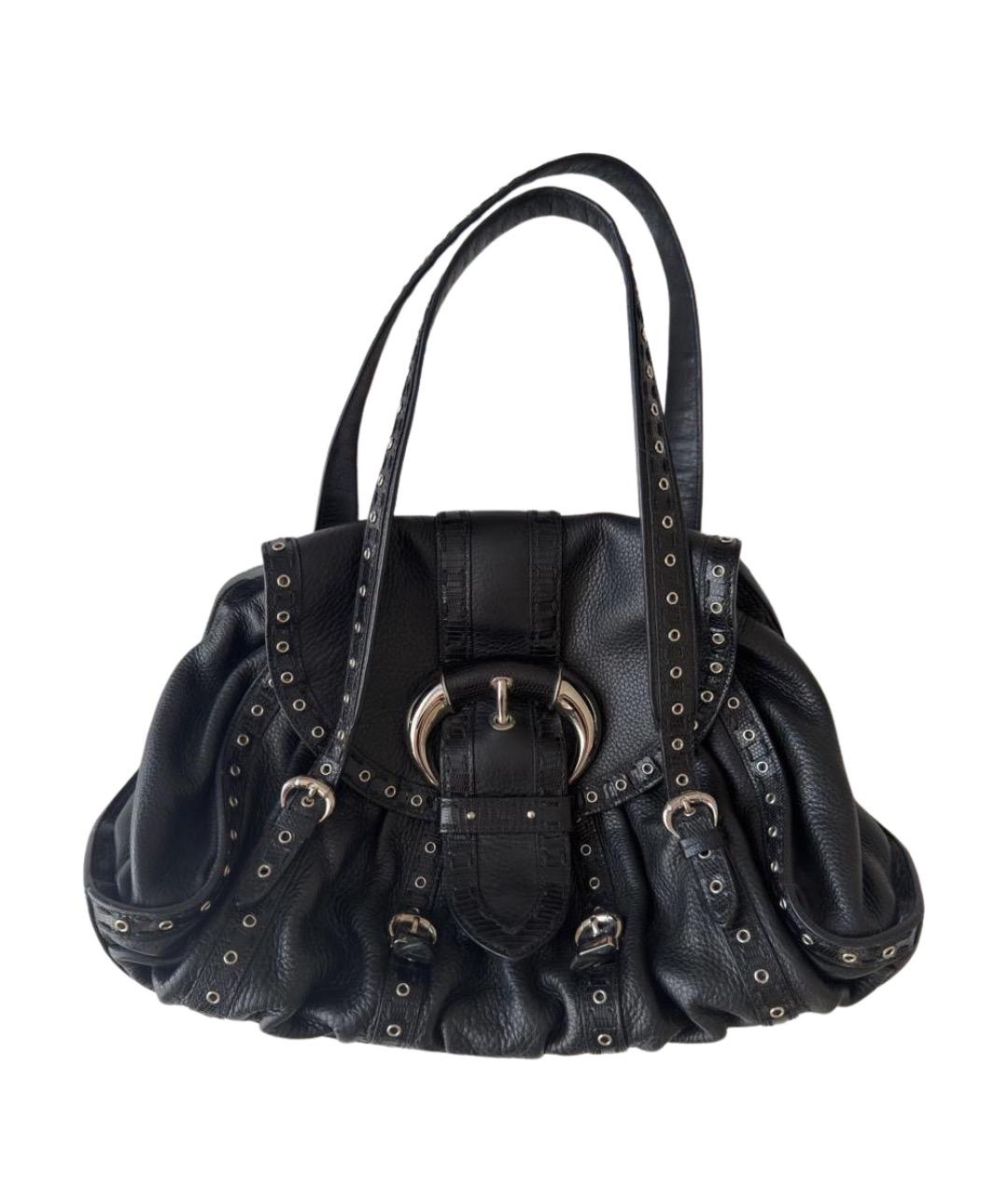 CHRISTIAN DIOR Черная кожаная сумка с короткими ручками, фото 1