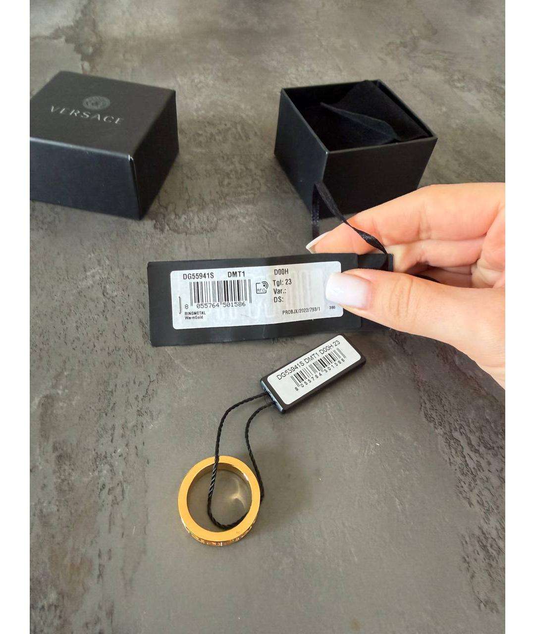 VERSACE Золотое металлическое кольцо, фото 3