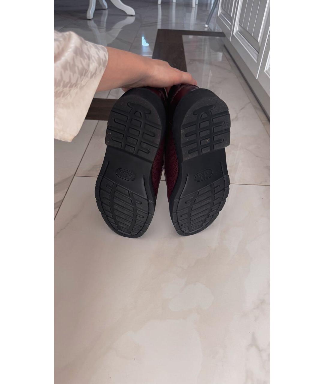 BALLY Бордовые кожаные лоферы, фото 8