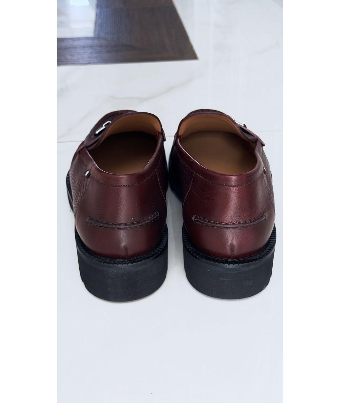 BALLY Бордовые кожаные лоферы, фото 4