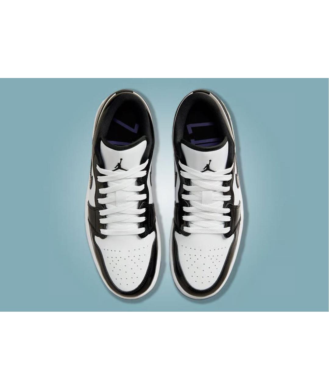 JORDAN Черные низкие кроссовки / кеды из лакированной кожи, фото 4