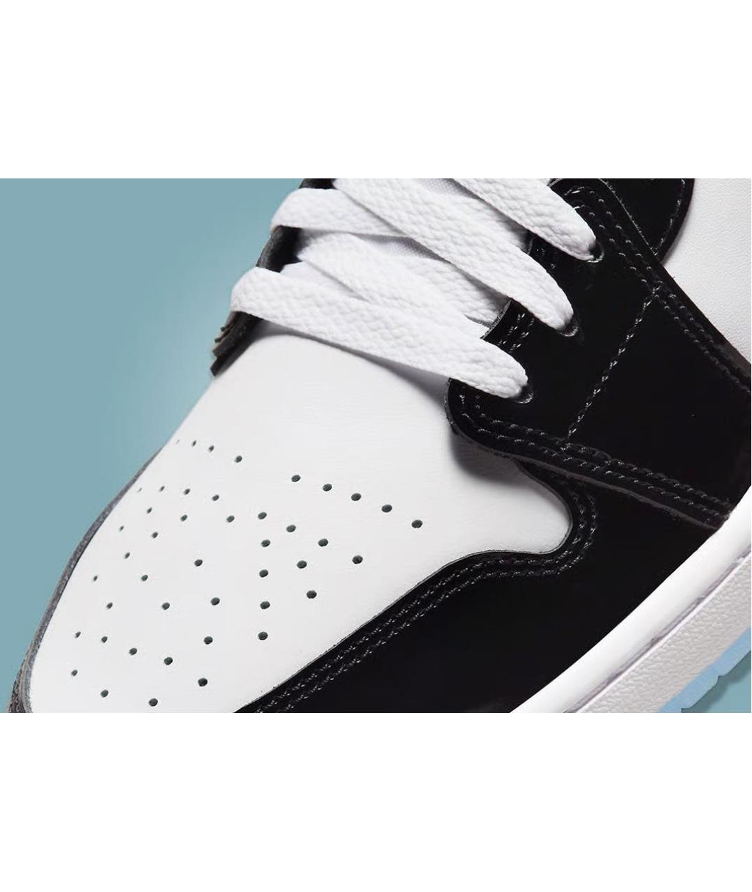 JORDAN Черные низкие кроссовки / кеды из лакированной кожи, фото 7