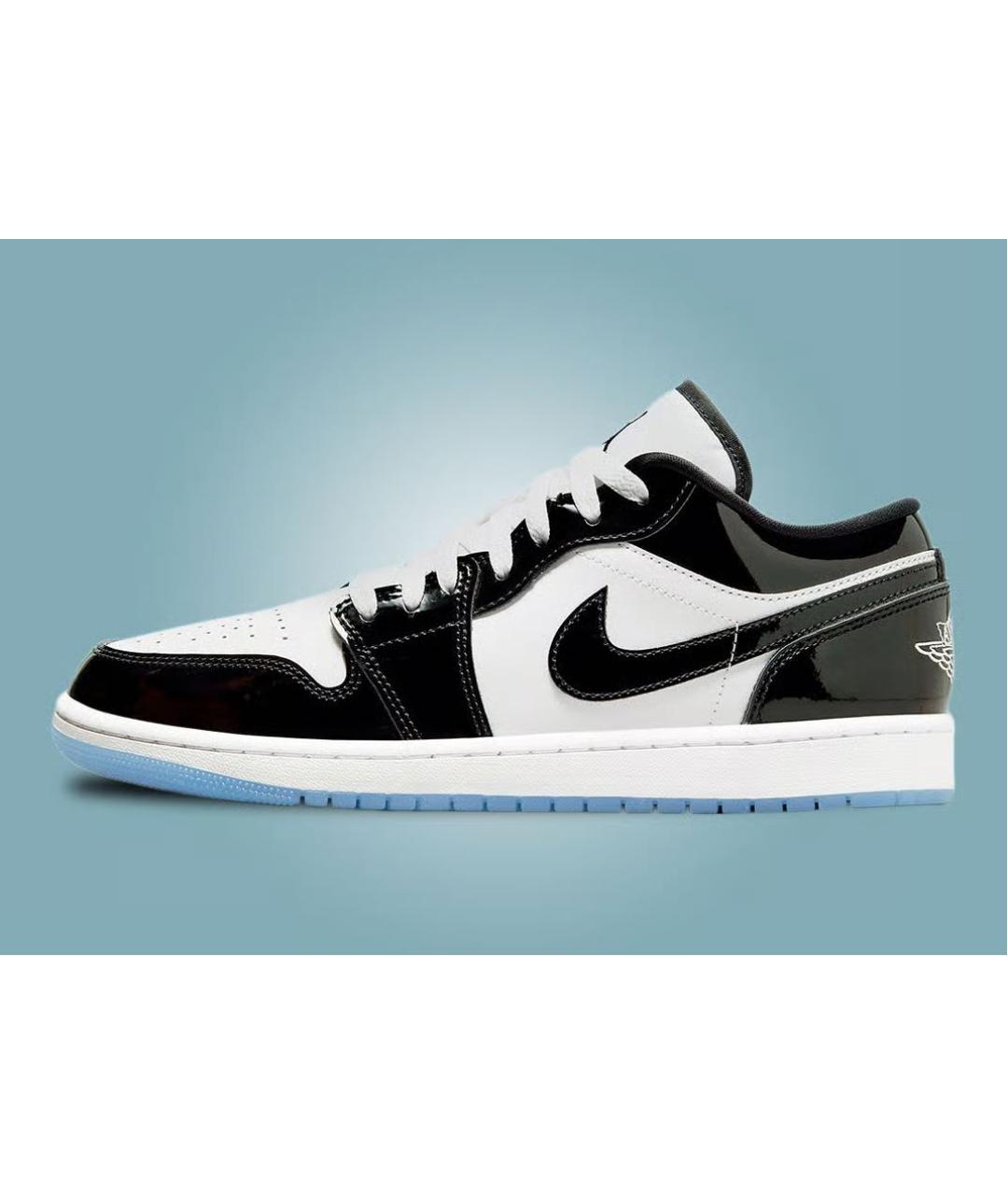 JORDAN Черные низкие кроссовки / кеды из лакированной кожи, фото 9