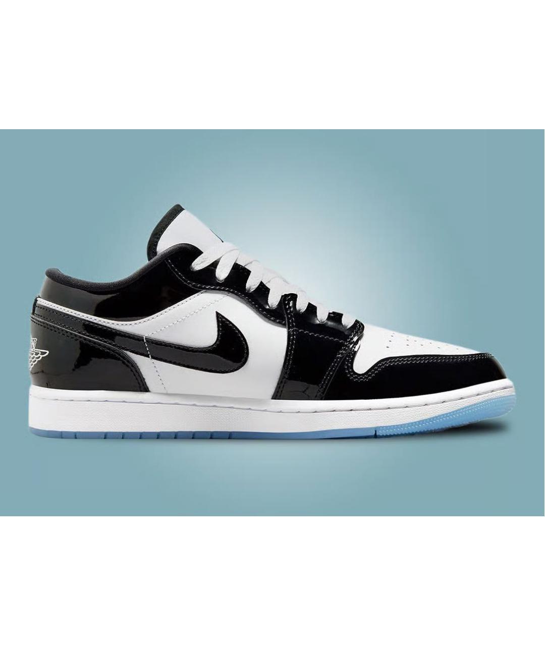 JORDAN Черные низкие кроссовки / кеды из лакированной кожи, фото 3